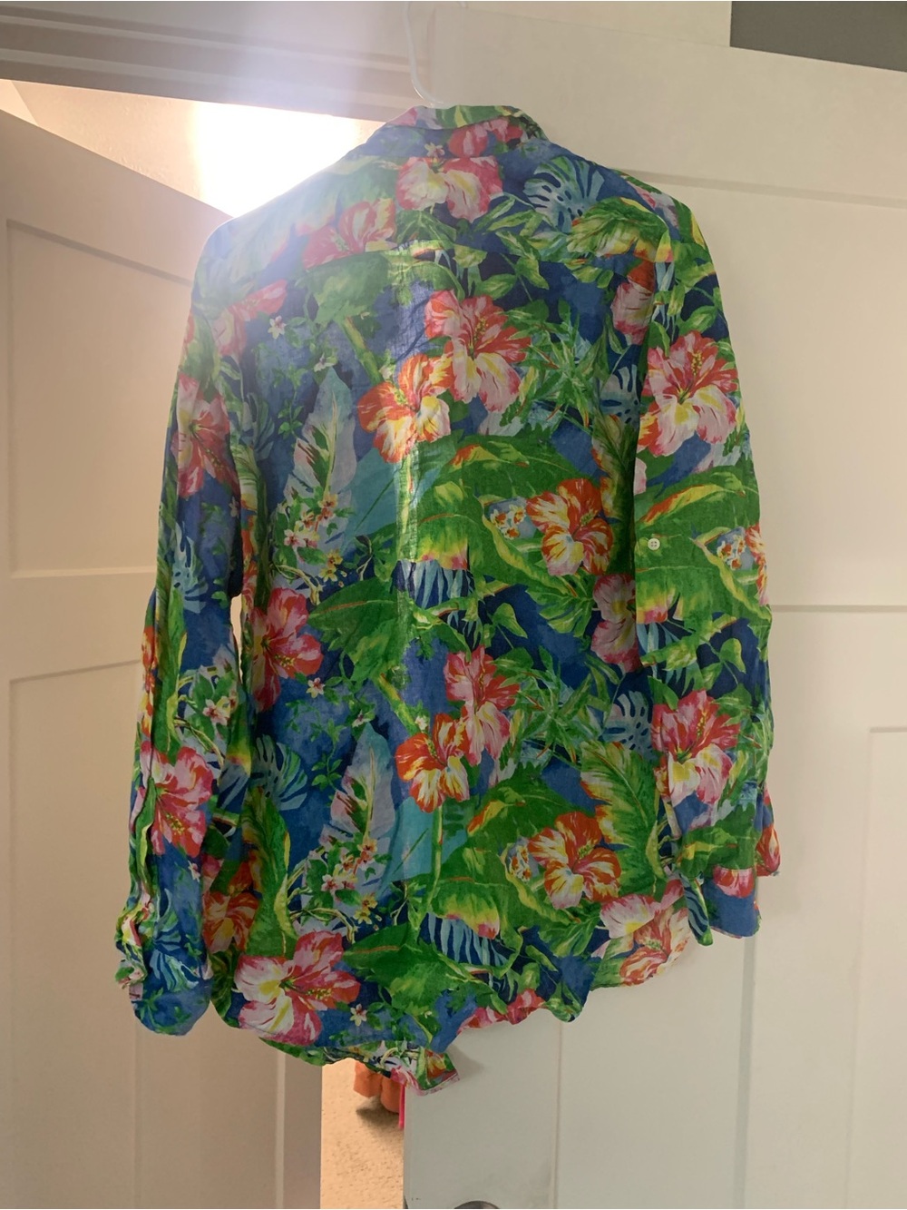 Lauren Ralph Lauren Tropical Floral Button-Up Shirt - Blue/Green - Picture 2 of 5